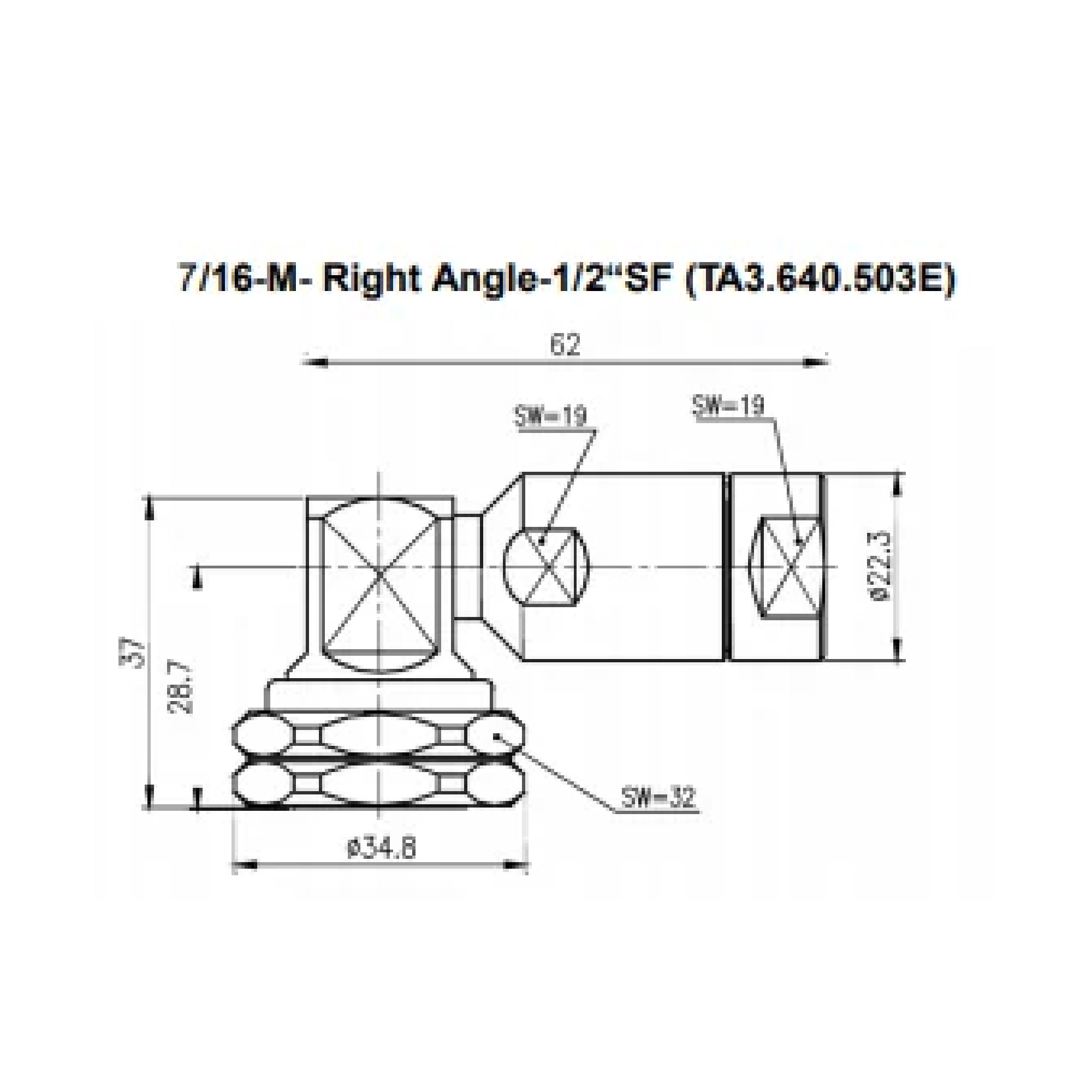 DIN 7/16 Macho 90° para cable - Imagen 3